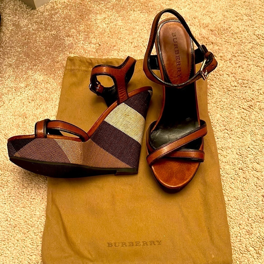 Burberry | Wedge Heel Sandals - Picture 2 of 9